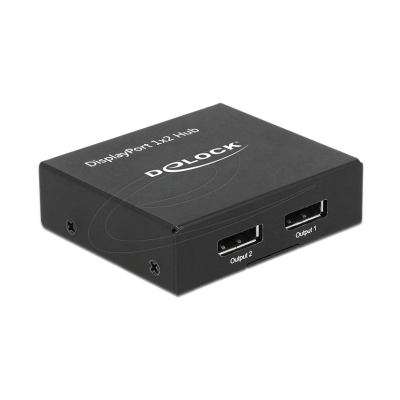 Razdjelnik video DELOCK, DisplayPort 1.2  (Ž) na 2x DisplayPort 1.2 (Ž), crni