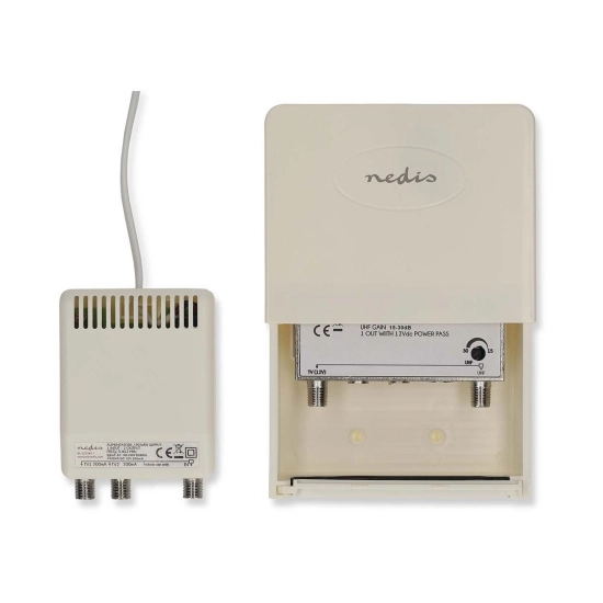 Antensko pojačalo NEDIS MAMP26700WT, 2-portni, raspon frekvncija 470-694MHz Antensko pojačalo NEDIS MAMP26700WT, 2-portni, raspon frekvncija 470-694MHz