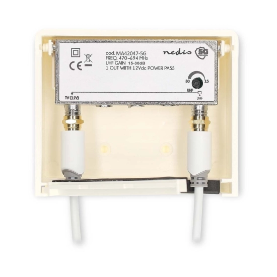 Antensko pojačalo NEDIS MAMP26700WT, 2-portni, raspon frekvncija 470-694MHz Antensko pojačalo NEDIS MAMP26700WT, 2-portni, raspon frekvncija 470-694MHz