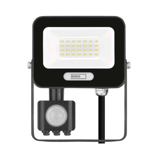 Reflektor LED EMOS GLARO PIR ZS2324B, 20W, 4000K, 2000lm, IP54, crni