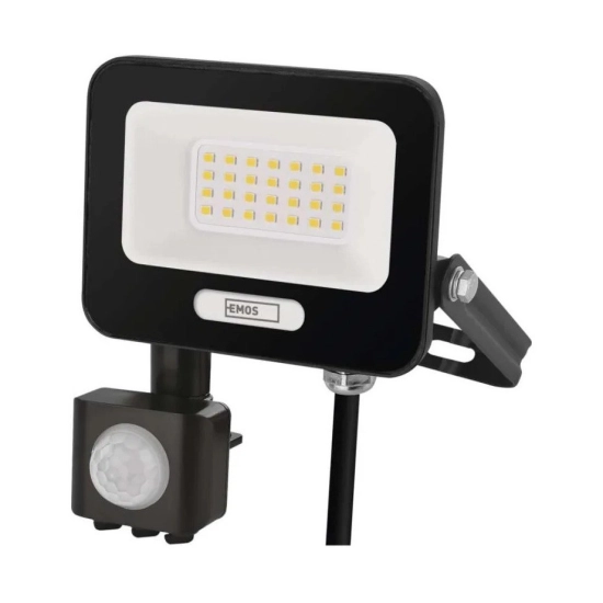 Reflektor LED EMOS GLARO PIR ZS2324B, 20W, 4000K, 2000lm, IP54, crni