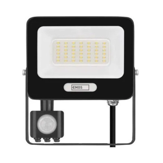 Reflektor LED EMOS GLARO PIR ZS2334B, 30W, 4000K, 3000lm, IP54, crni