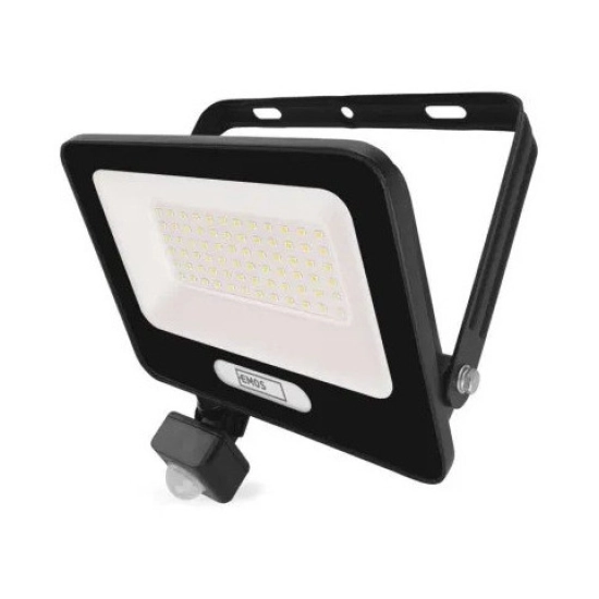 Reflektor LED EMOS GLARO PIR ZS2344B, 50W, 4000K, 5000lm, IP54, crni