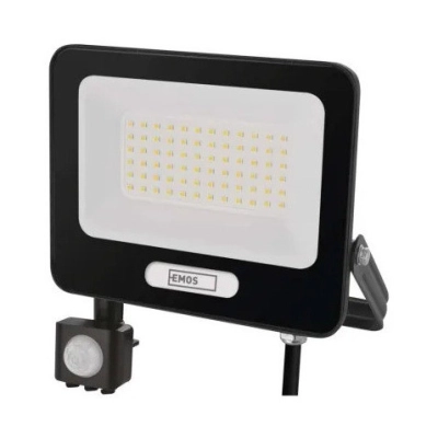 Reflektor LED EMOS GLARO PIR ZS2344B, 50W, 4000K, 5000lm, IP54, crni