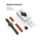 Pametni sportski sat AMAZFIT BALANCE 2 NFC, W2429GL1N, crni kožni remen, crveni silikonski remen