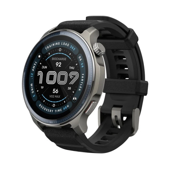 Pametni sportski sat AMAZFIT BALANCE 2 NFC, W2429GL1N, crni kožni remen, crveni silikonski remen
