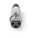 Konektor NEDIS CAVC15902ME, 3-pin XLR (Ž), za kabel, srebrni, polybag