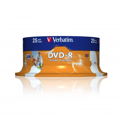 Medij DVD-R VERBATIM 43538, 16x, Printable, spindle 25 komada   - Mediji