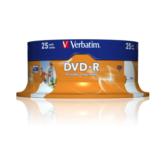 Medij DVD-R VERBATIM 43538, 16x, Printable, spindle 25 komada Medij DVD-R VERBATIM 43538, 16x, Printable, spindle 25 komada