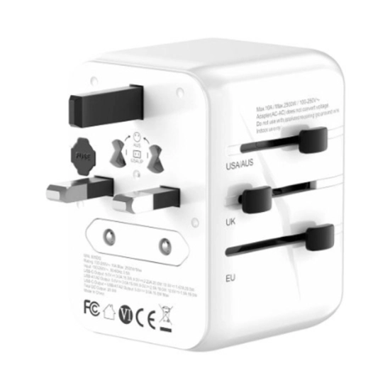Putni adapter MAXPOWER 635DQ Gan, 1X PD Type C + 2X USB A, 20W, bijeli Putni adapter MAXPOWER 635DQ Gan, 1X PD Type C + 2X USB A, 20W, bijeli