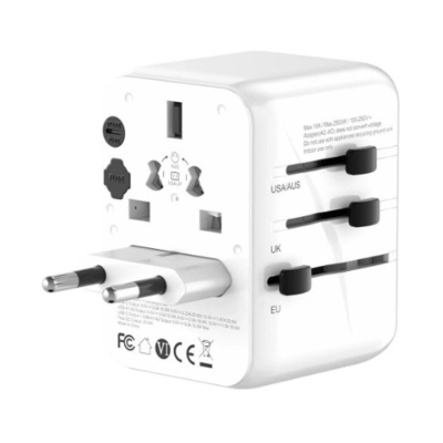 Putni adapter MAXPOWER 635DQ Gan, 1X PD Type C + 2X USB A, 20W, bijeli Putni adapter MAXPOWER 635DQ Gan, 1X PD Type C + 2X USB A, 20W, bijeli