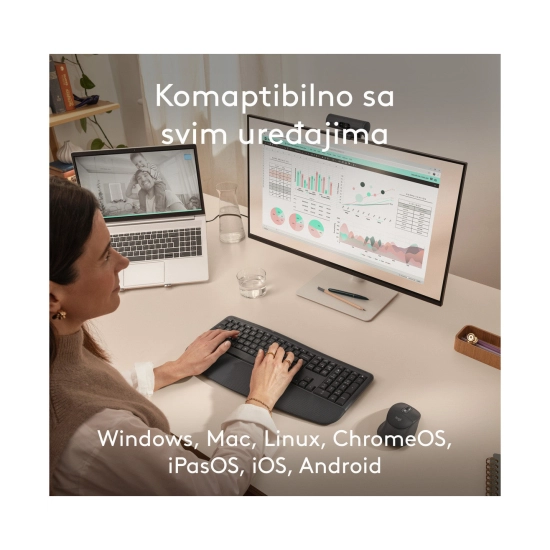 Tipkovnica + Miš LOGITECH MK880, bežični, Bluetooth, USB C, HR Layout, RGB, crno Tipkovnica + Miš LOGITECH MK880, bežični, Bluetooth, USB C, HR Layout, RGB, crno