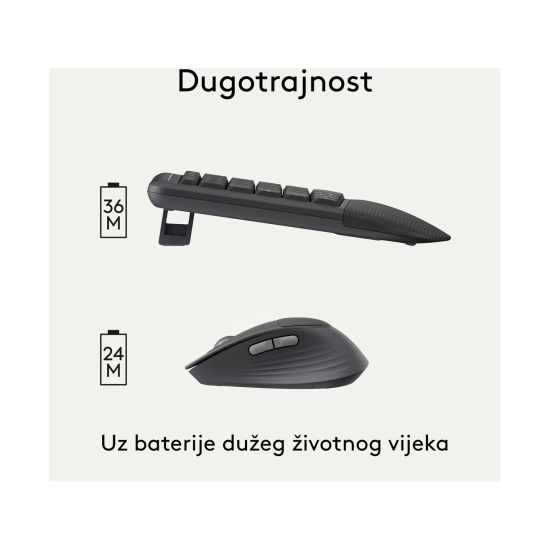 Tipkovnica + Miš LOGITECH MK880, bežični, Bluetooth, USB C, HR Layout, RGB, crno Tipkovnica + Miš LOGITECH MK880, bežični, Bluetooth, USB C, HR Layout, RGB, crno