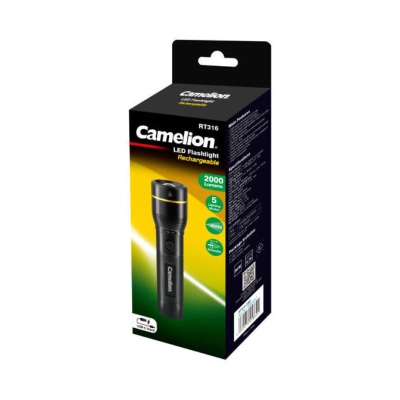 Baterijska svjetiljka CAMELION RT316-CBH, 2000lm, USB C, 20W, crna - RASVJETA Baterijska svjetiljka CAMELION RT316-CBH, 2000lm, USB C, 20W, crna - RASVJETA