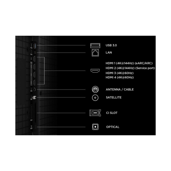 Televizor MiniLED 98incha TCL 98P8L, Google TV, 4K UHD, DVB-T2/C/S2, HDMI, WiFi, Bluetooth, USB A, Energetska oznaka E