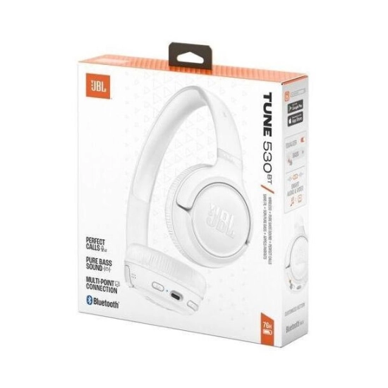 Slušalice JBL Tune 530BT, bežične, On-Ear, Bluetooth, bijele Slušalice JBL Tune 530BT, bežične, On-Ear, Bluetooth, bijele