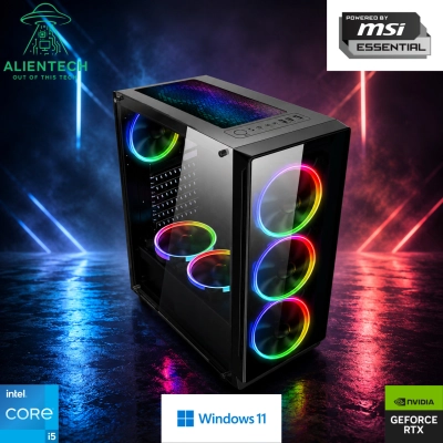 Gaming računalo ALIENTECH Beacon Powered by MSI Essential, Core i5-12400F, 16GB, 1TB SSD, GeForce RTX 5050, Windows 11P   - Gaming računala