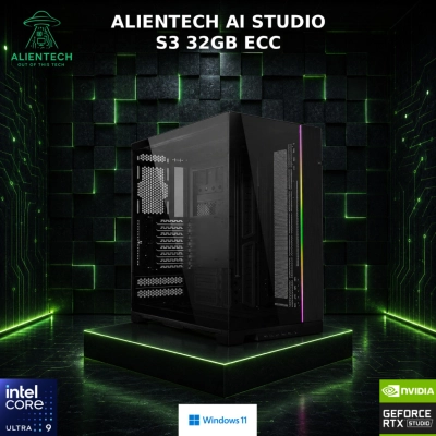 Računalo multimedia ALIENTECH AI Studio S3, 100500103, Core Ultra 9 285K, 128GB, 4TB SSD, NVIDIA RTX PRO 4500 Ada, Windows 11P