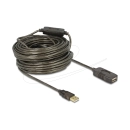 Kabel DELOCK, USB A 2.0 (M) na USB A 2.0 (Ž), produžni, 20m, crni, kutija