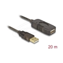Kabel DELOCK, USB A 2.0 (M) na USB A 2.0 (Ž), produžni, 20m, crni, kutija