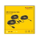 Kabel DELOCK, USB A 2.0 (M) na USB A 2.0 (Ž), produžni, 30m, crni, kutija