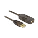 Kabel DELOCK, USB A 2.0 (M) na USB A 2.0 (Ž), produžni, 30m, crni, kutija