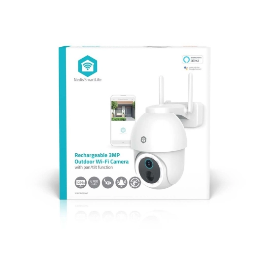 Nadzorna IP kamera NEDIS WIFICBO51WT, vanjska, senzor pokreta, noćni vid, 3MP, FHD, žičana, IPX5, bijela