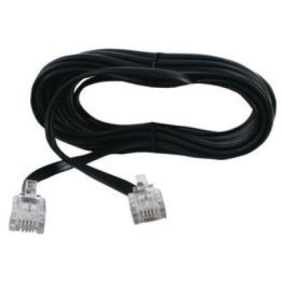 Kabel telefonski/ADSL M > M 6/4 10,0 m, crni   - Mrežni kablovi u rinfuzi