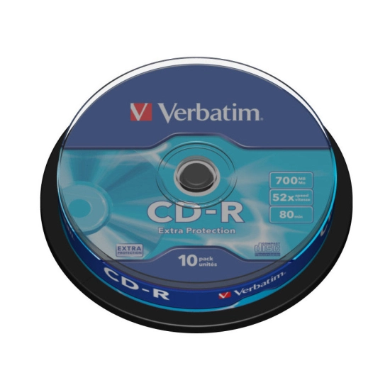 Medij CD-R VERBATIM 43437, 80min, 52x, spindle 10 komada