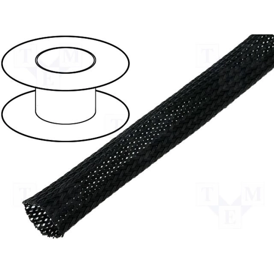 Bužir pleteni, 15-27mm, crni, 1m, pakiranje u kutiji Bužir pleteni, 15-27mm, crni, 1m, pakiranje u kutiji