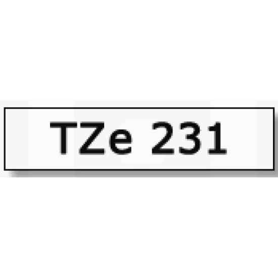 Traka za P-touch 12mm (bijela/crna)TZE231