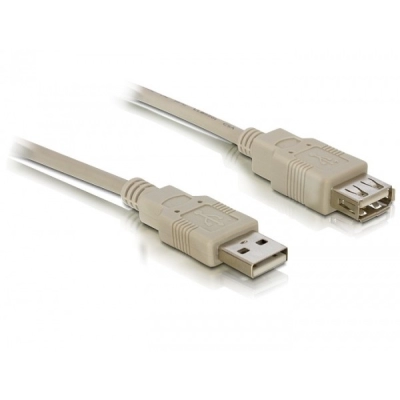 Kabel DELOCK, USB 2.0 A (M) na USB 2.0 A (Ž), produžni, 3m, sivi   - Podatkovni kabeli