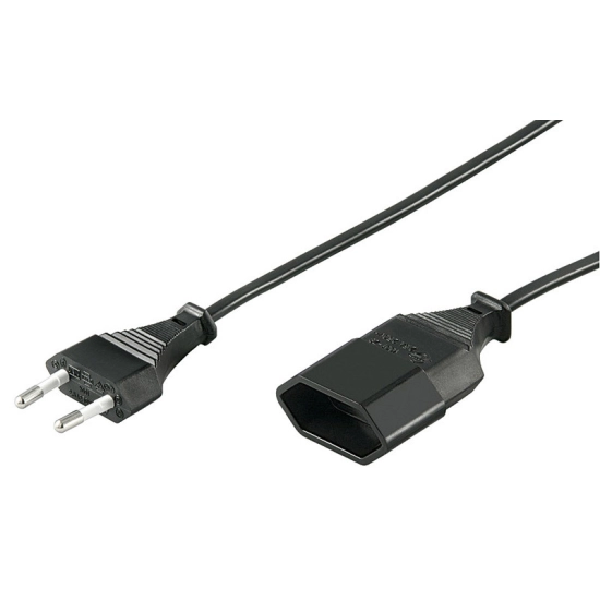Kabel mrežni produžni GOOBAY, euro, 2x0.75mm2, 2m, crni
