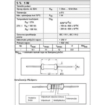 R 1 W  820 KR                           - Otpornici