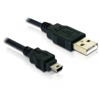 Kabel DELOCK, USB A (M) na mini USB B (M), 1.5m, crni   - Podatkovni kabeli