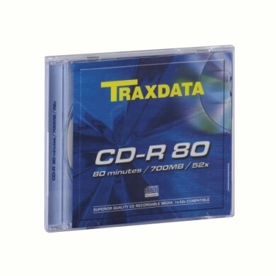 Medij CD-R TRAXDATA 80min 52x, 700 MB, Slimbox, 1 komad   - Traxdata