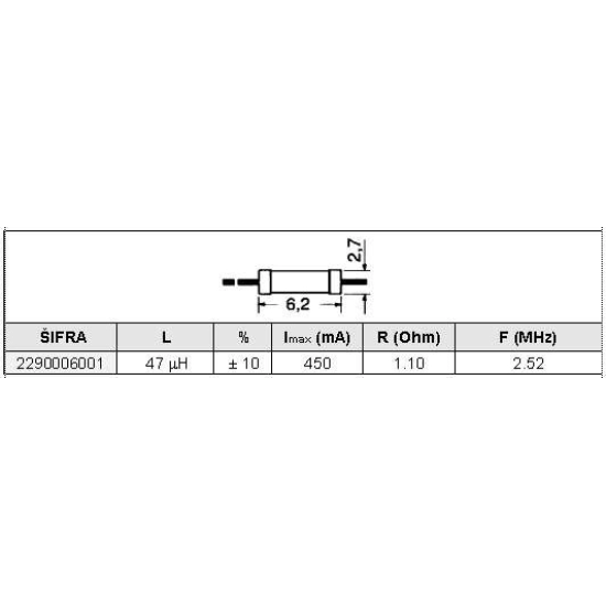 ZAVOJNICA 47 uH                 74 D 320