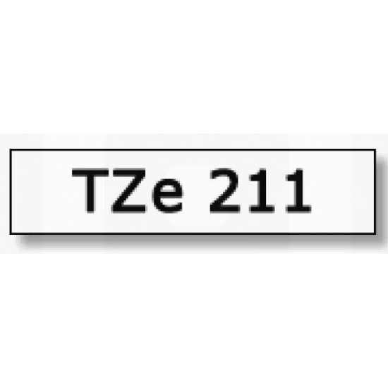 Traka za P-touch 6mm (bijela/crna) TZE211