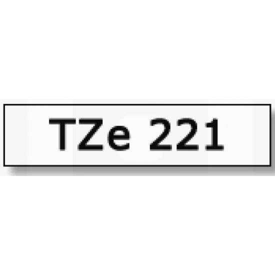 Traka za P-touch 9mm (bijela/crna) TZE221