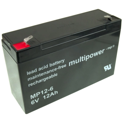 Baterija akumulatorska MULTIPOWER MP12-6, 6V, 12 Ah, 151x50x94 mm   - Akumulatorske baterije