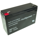 Baterija akumulatorska MULTIPOWER MP12-6 6V 12 Ah F4.8 151x50x94 mm