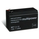 Baterija akumulatorska MULTIPOWER MP7,2 -12B 12V 7.2Ah F6.3 151x65x94 mm