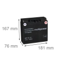 Baterija akumulatorska MULTIPOWER MP18-12 12V 18Ah M5 181x76x167 mm