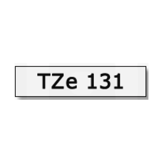 Traka BROTHER za P-touch, TZE131, 12mm, prozirna/crna