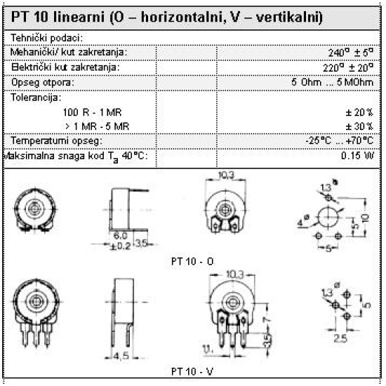 TRIMER PT 10 1 MV TRIMER PT 10 1 MV