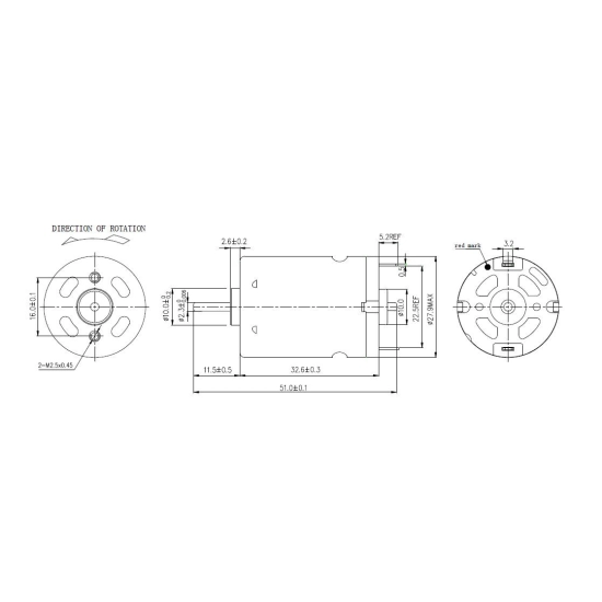 Motor 12 Vdc, 180mA, 11500rpm (6-14Vdc)