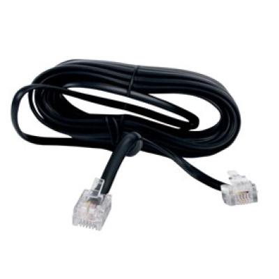 Kabel telefonski/ADSL M > M 6/4  2,0 m, crni   - Mrežni kablovi u rinfuzi