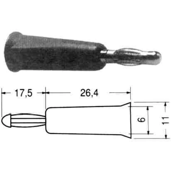 BANANA 4mm CRNA BANANA 4mm CRNA