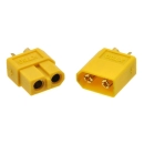 Konektor 2 POL (M)+(Ž) za kabel, 65A, žuti, POLOLU XT60