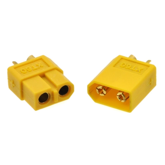 Konektor 2 POL (M)+(Ž) za kabel, 65A, žuti, POLOLU XT60